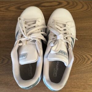 Adidas White and Blue Sneakers